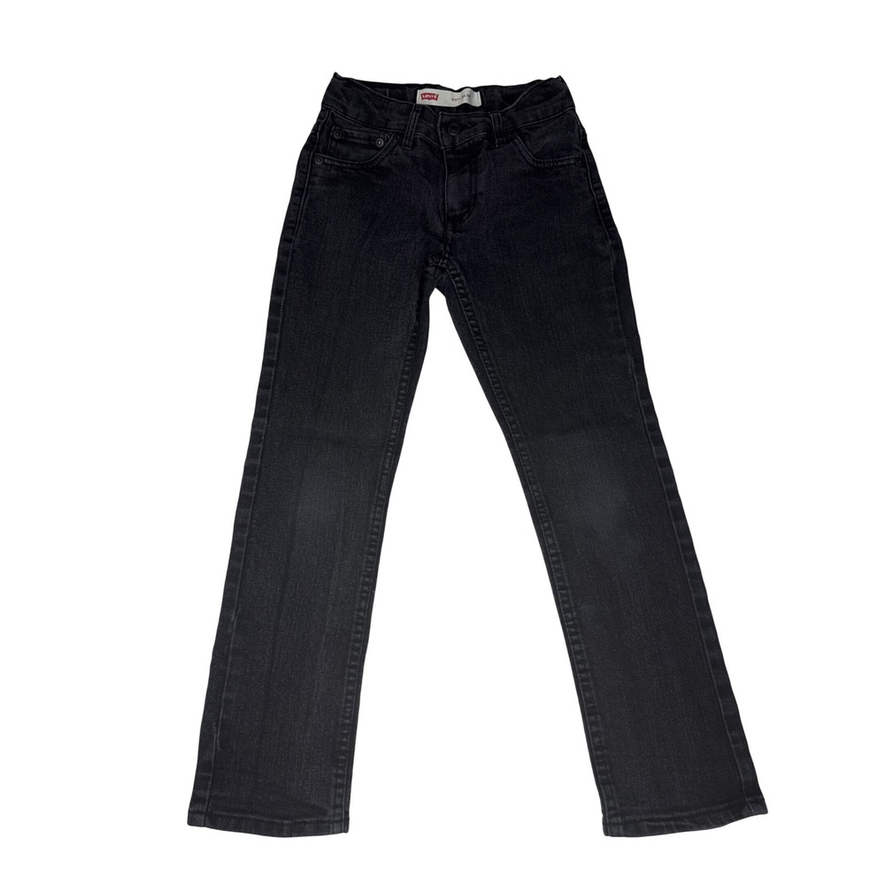 Levi's 511 Slim Jeans Boys 8 Reg Black Cotton Blend Adjustable Waist Denim Pants